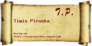 Timis Piroska névjegykártya