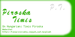 piroska timis business card